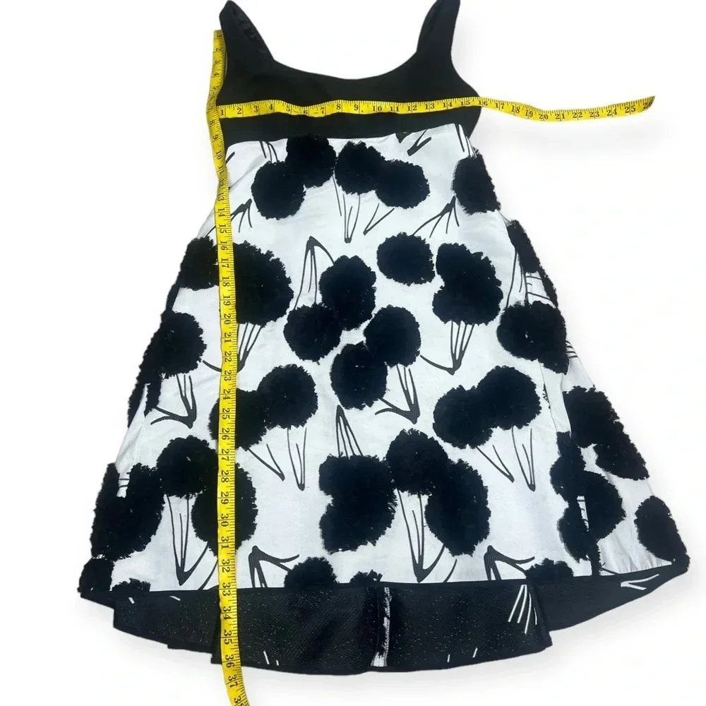 Milly black and white retro baby doll cocktail dress size 4 - Picture 8 of 13